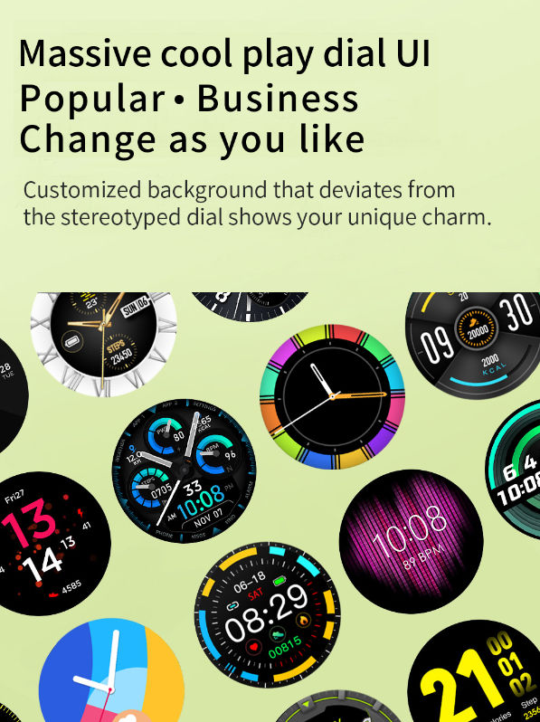 China 1.3" 360*360 Resolution IPS Full Touch Temperature heart rate blood pressure smart watches