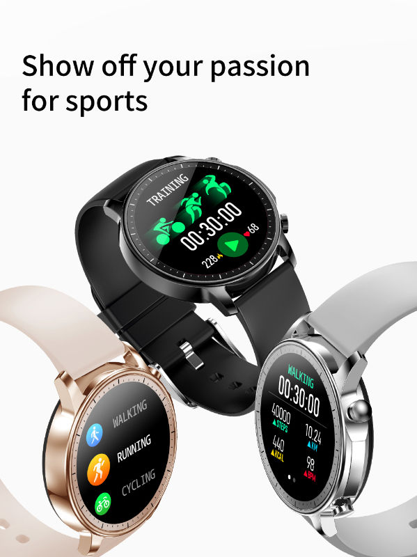 China 1.3" 360*360 Resolution IPS Full Touch Temperature heart rate blood pressure smart watches