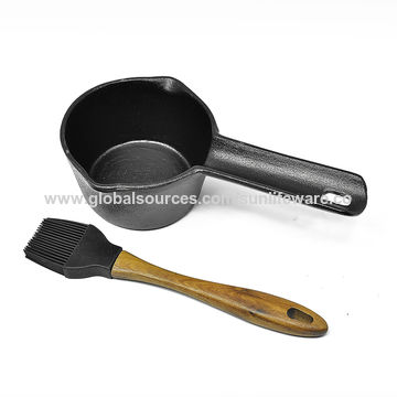 Cast Iron Sauce Pot With Brush