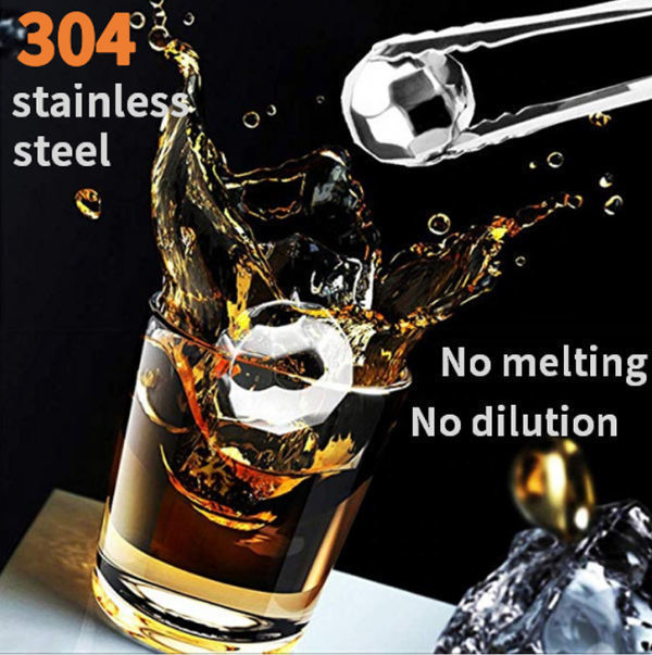 304 Stainless Steel Creative Household Wine Supplies Ice Tartar Iced Drinks  Quick-frozen Ice Cubes Whiskey Cube Cooling Barware