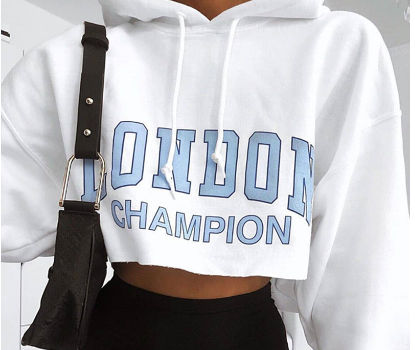 Women Long Sleeve Drawstring Crop Hoodie Sweatshirt Jumper Sports Pullover Top Women Long Sleeve Drawstring Crop Hoodie Sweatshirt Jumper Sports Pullover Top