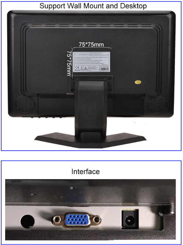 Widescreen 16:9 18.5 Inch Desktop Computer LED Monitor Supplier in ...