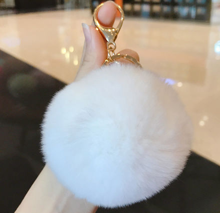 Buy Wholesale China Girly Pom Pom Keyring Fuzzy Pink Fur Ball