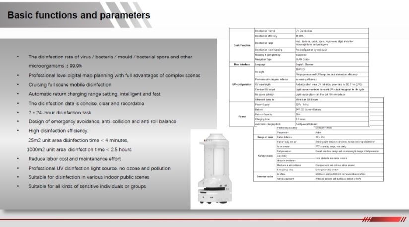 China Intelligent Cruise Ultraviolet Disinfection Robot UV Sterilizer 