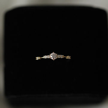 Compre Oro Puro 14k Con Temperamento De Circ n Fino Mini Anillo De