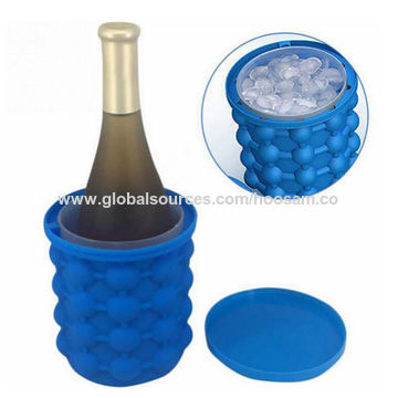 2 In 1 Silicone Ice Bucket Mold With Lid Space Saving Cube Maker