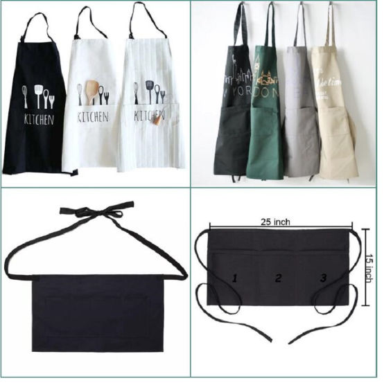 Adult polyester cotton kitchen apron cooking custom logo adjustable