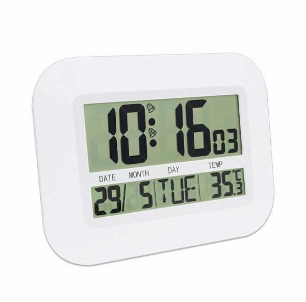 China Digital Desk Wall Alarm Clock With Thermometer Calendar Lcd Large Screen On Global Sources