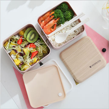 Takeaway Food Container Lunch Box bento Rectangle with Wooden Lid