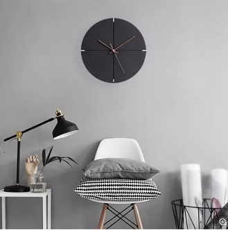 China Round Creative Brief Mute MDF Wood Hanging Wall Clock with Needle