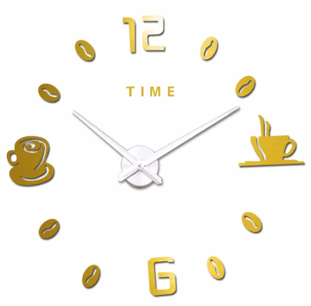 China Arabic Digital Coffee Cups Self-adhesive Stickers Kitchen Modern Big Clock