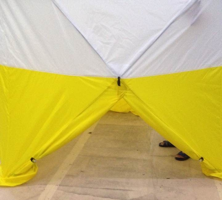 China 3x3m work tent with yellow & white colour