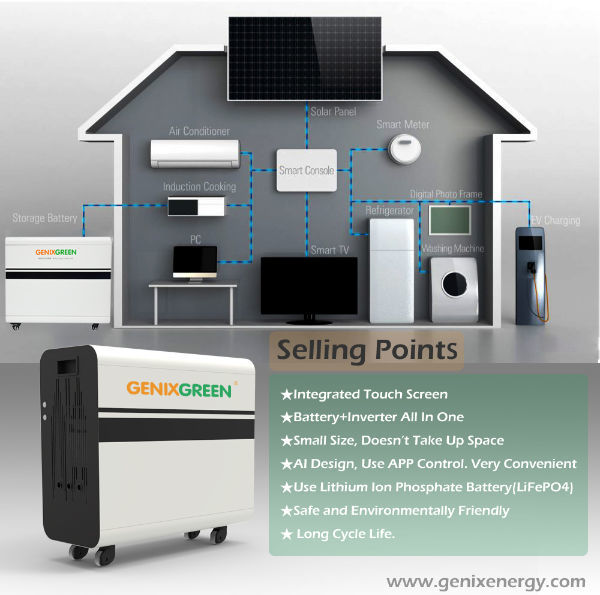 China All in one 48V solar batteries 5kWh LiFePO4 hybrid solar power ...