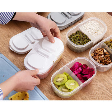 Buy Wholesale China Simple And Useful Storage Box Two Compartments Plastic  Canisters With Latch Food Storage Container & Food Storage Container at USD  1.18