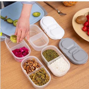 Buy Wholesale China Simple And Useful Storage Box Two Compartments Plastic  Canisters With Latch Food Storage Container & Food Storage Container at USD  1.18