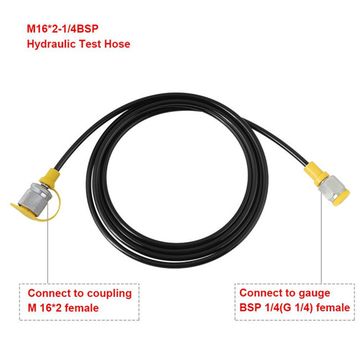 Manguera de Prueba de Presión Hidráulica de 2.0m/6FT (M16*2-1/4BSP) Punto de Conexión para Pruebas