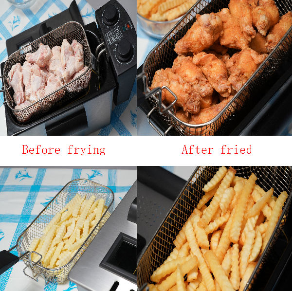 Home used deep fat fryer with temperature control, deep fat fryer