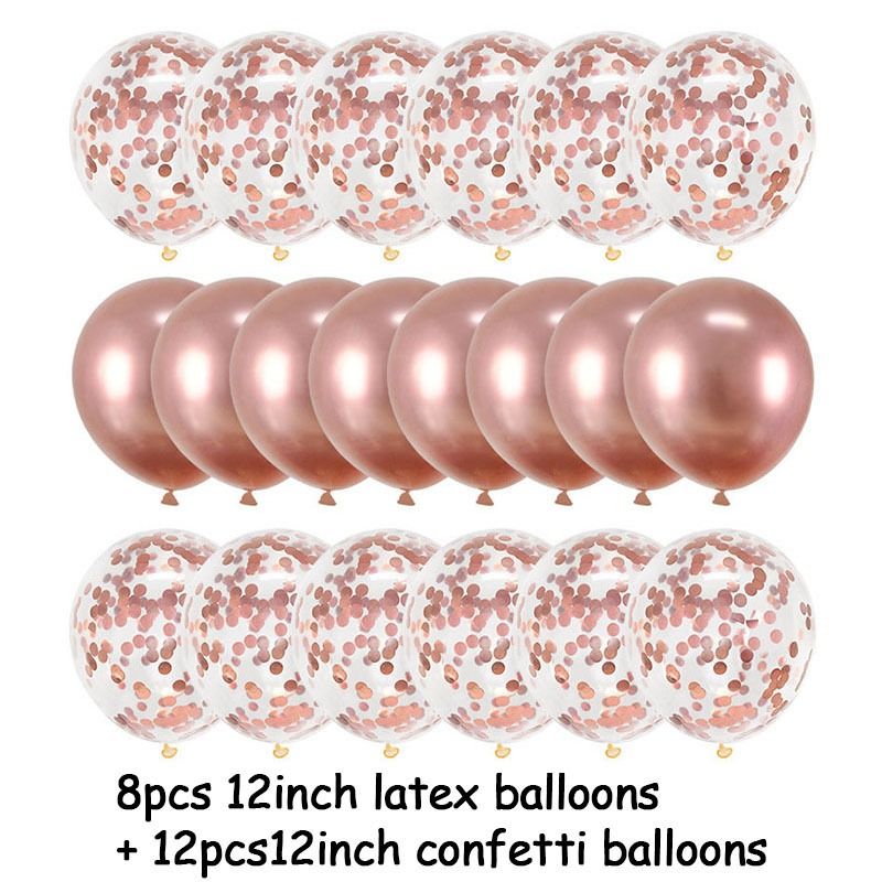 China 20Pcs Rose Gold Balloon Set Confetti Metallic Balloons Birthday ...
