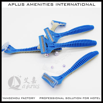 Disposal Razor Hotel China Disposable razor biodegradable hotel amenities three blade on ...