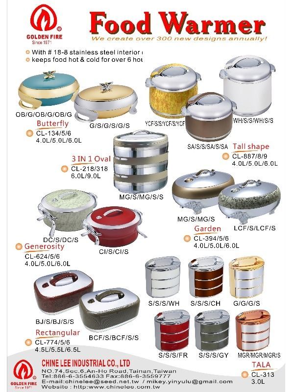 Taiwan Stylish Insulated Thermal Food Containers with 18 to 8 Stainless Steel Interior and ABS