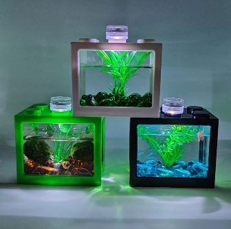Mini Fish Tank Led Mini Small Aquarium Fish Tank Kit Smart