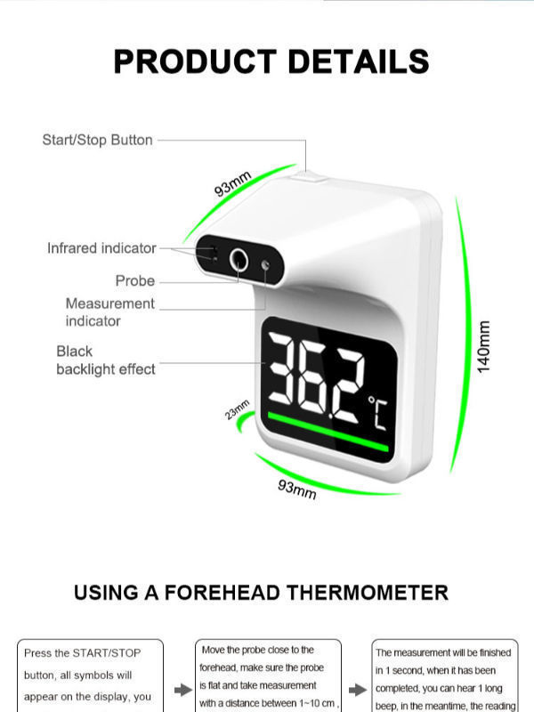 Buy Wholesale China K3 Wallmount Automatic Thermal Scanner Forehead Ir  Hands Free K3 Infrared Wall Mounted Thermometer & Wall Mounted Thermometer  Non Contact at USD 15.9