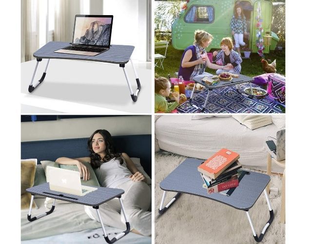 Foldable Bed Desk Laptop Lap Tray Table Couch Floor Multifunction, Study  Eating