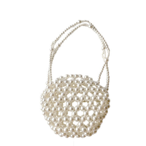 Faux Pearl And Rhinestone Fringe Sphere Clutch Bag - Bags and Clutches