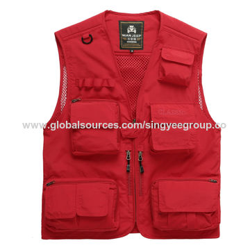 Factory Direct High Quality China Wholesale Men's Outdoor Multi-pocket  Fishing Photography Vest Advertising Large Size Vest Processing Customiza  $5 from Fujian Singyee Group Co. Ltd