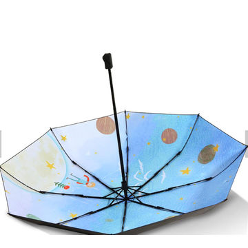 China Manual Open Three- folding Umbrella With Floral Prints on Global ...
