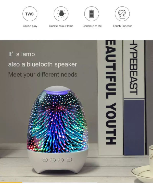 China Led colorful light wireless speaker touch light mini portable ...