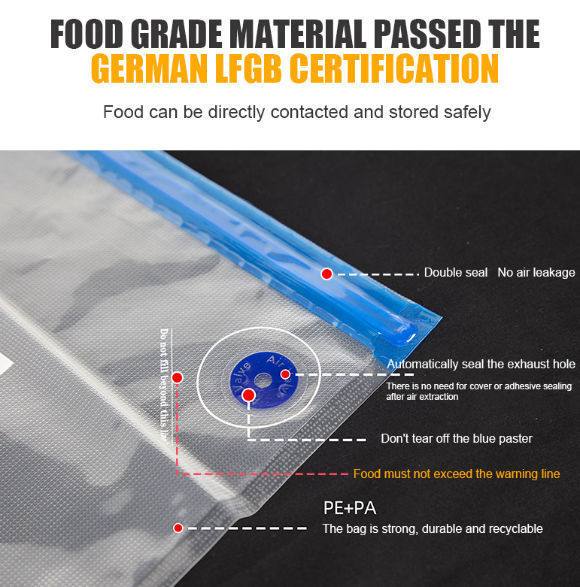 China Food Vacuum Sealer,Vacuum Pump with 10 Pack Reusable Food Storage