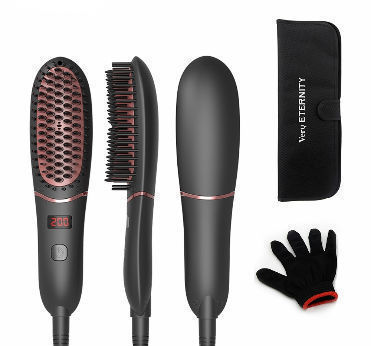 portable hair brush straightener