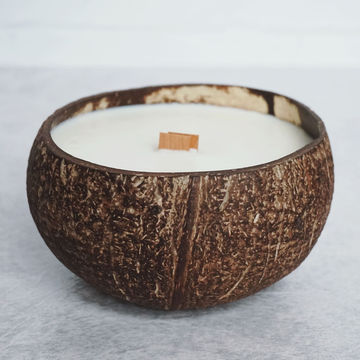 Vietnam Natural round shape coconut shell scented candle bowls on ...