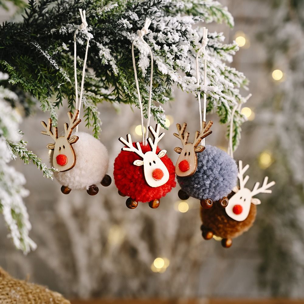DIY Candlestick Wood DIY Crafts Christmas Ornaments Xmas Tree Decoration Elk 