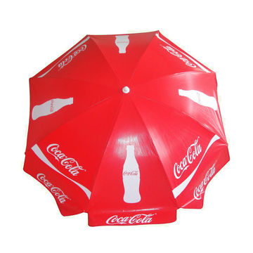 Paraguas de Coca cola PVC con impresión de pantalla y marco de acero
