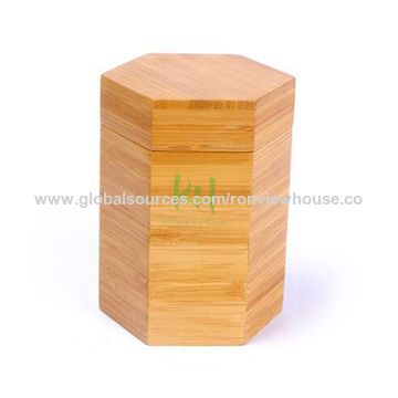 Tarros de bambú hexagonales, ideales para hojas de té, dulces, frutos secos, etc. - Contenedores de bambú al por mayor.