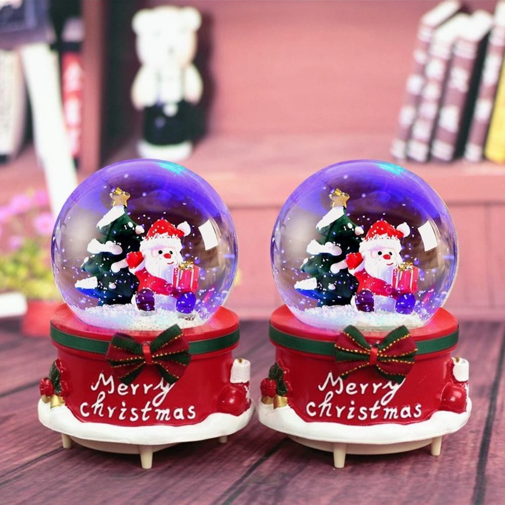 Christmas Snow Globe Music Box Santa Claus Environmental Friendly