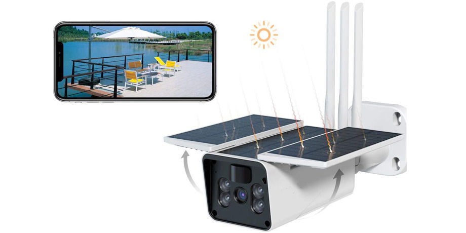 Smart solar security camera outdoor wifi night vision surveillance ...