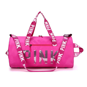Buy Wholesale China Waterproof Travel Duffel Overnight Bag Women Sequin  Pink Duffle Bag Sports Travel Bag For Travelling & Travel Bag at USD 5.65