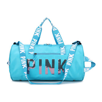 PINK Blue authentic Sequin Duffle Bag