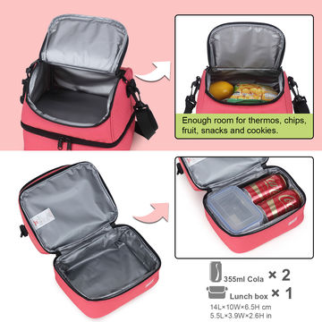  MIER Dual Compartment Lunch Bag Tote with Shoulder