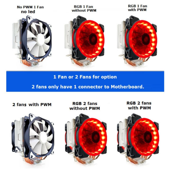 China Heatpipe cpu cooler fan with RGB fan PWM on Global Sources