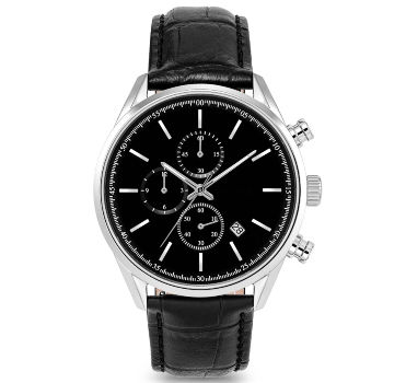 ChinaStainless steel analog watches men genuine leather strap watch ...