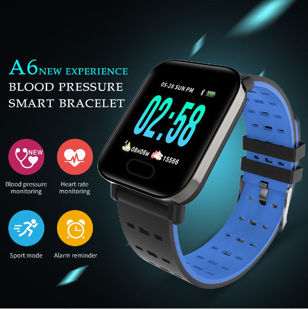 Hong Kong SAR A6 Smart Watch Sport Pedometer Bracelet Blood Pressure