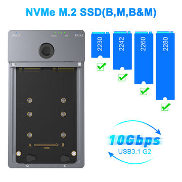 M2 SSD Case NVMe Enclosure M.2 to USB Type C 3.1 SSD Adapter for NVMe SSD  for Window Linux Multi System