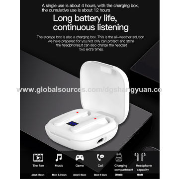 Bluetooth Headset With Microphone, In-ear Hands-free Headset Mobile Phone  Wireless Headphones With Charging Box For Driving/business/office, Ipx6 Wate