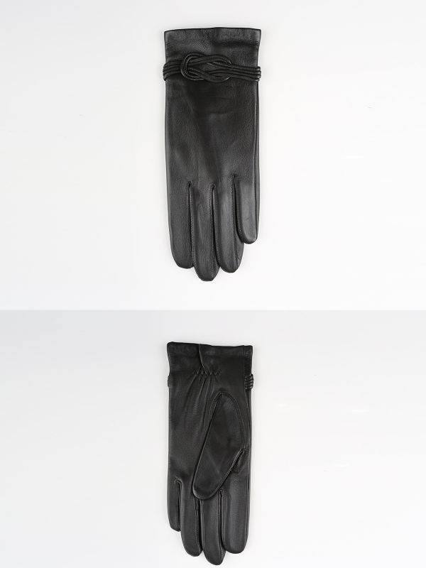 warm black leather gloves