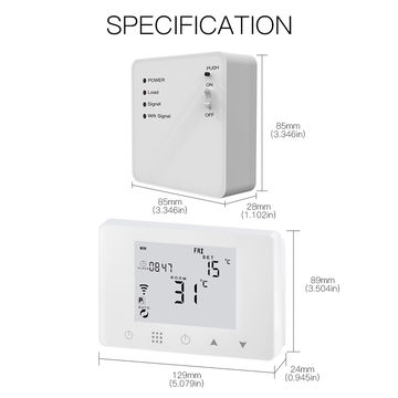 Thermostat intelligent WiFi sans fil LCD, contrôleur de température  Programmable pour chaudière à gaz, commande vocale avec récepteur RF -  AliExpress