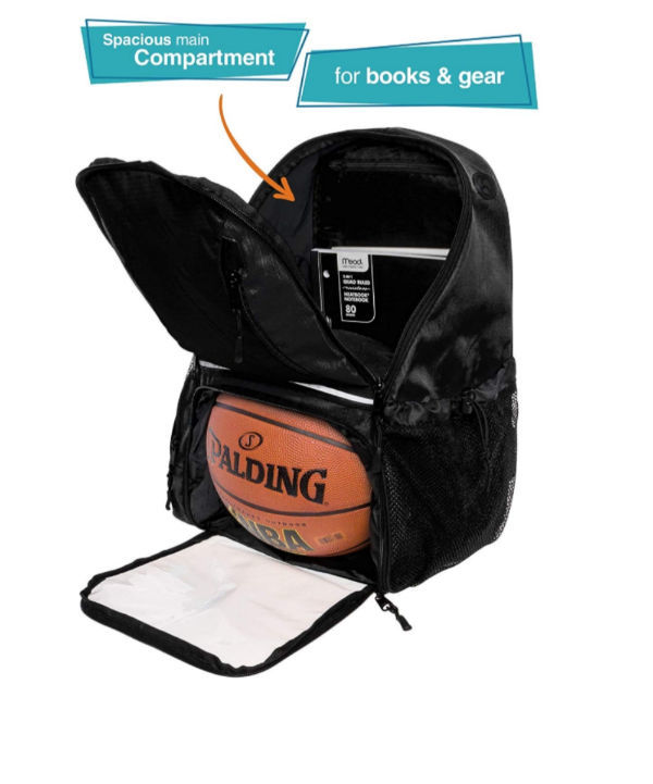basketball backpack with ball holder